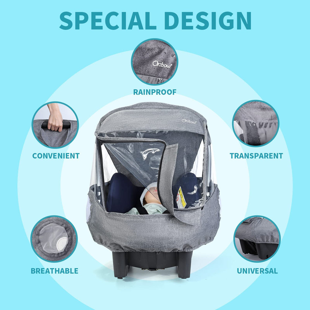 IVYWind universal rain cover transparent window for unobstructed baby view.