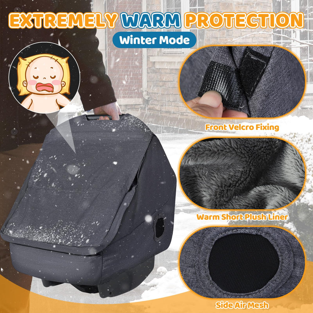I ivyWind universal car seat rain cover with zipper door for easy access.