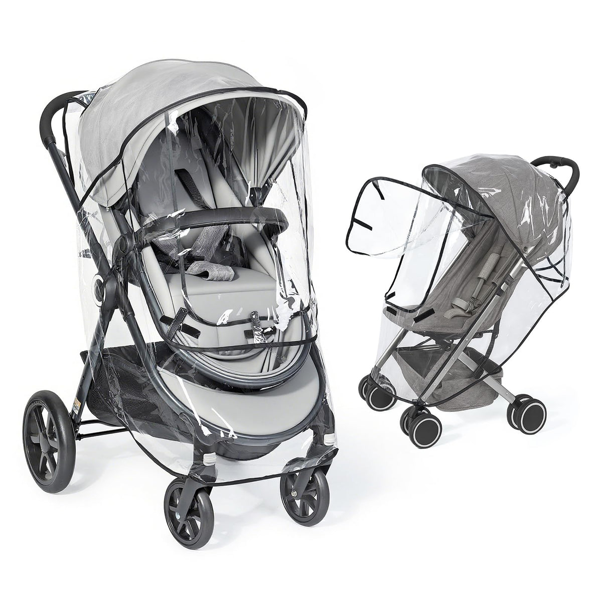 IvyWind universal clear stroller rain cover offers visibility and rain protection.