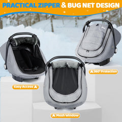 IvyWind waterproof canopy over car seat protecting from rain