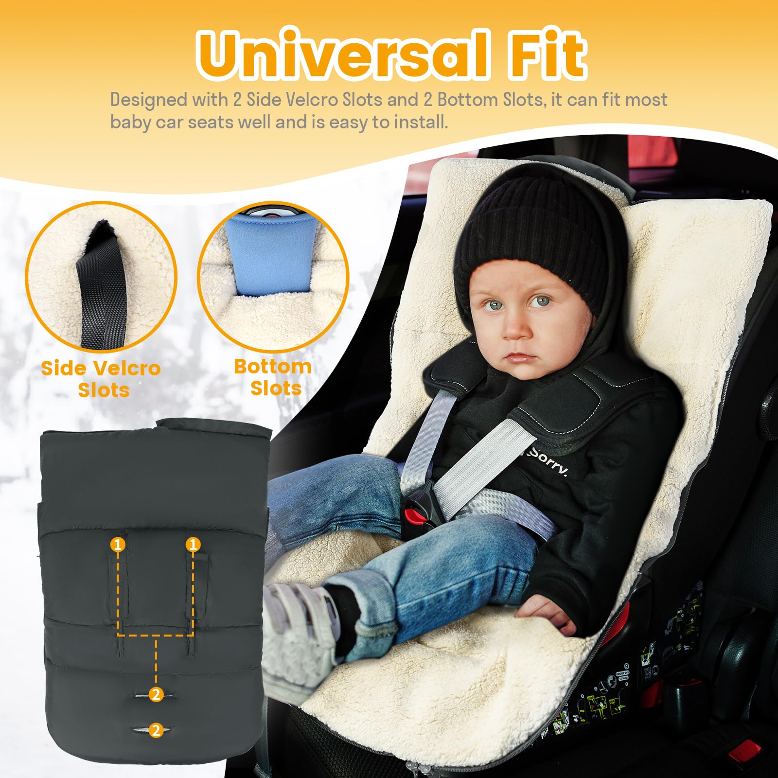 Ivywind waterproof pongee fabric and berber fleece provide cozy warmth.