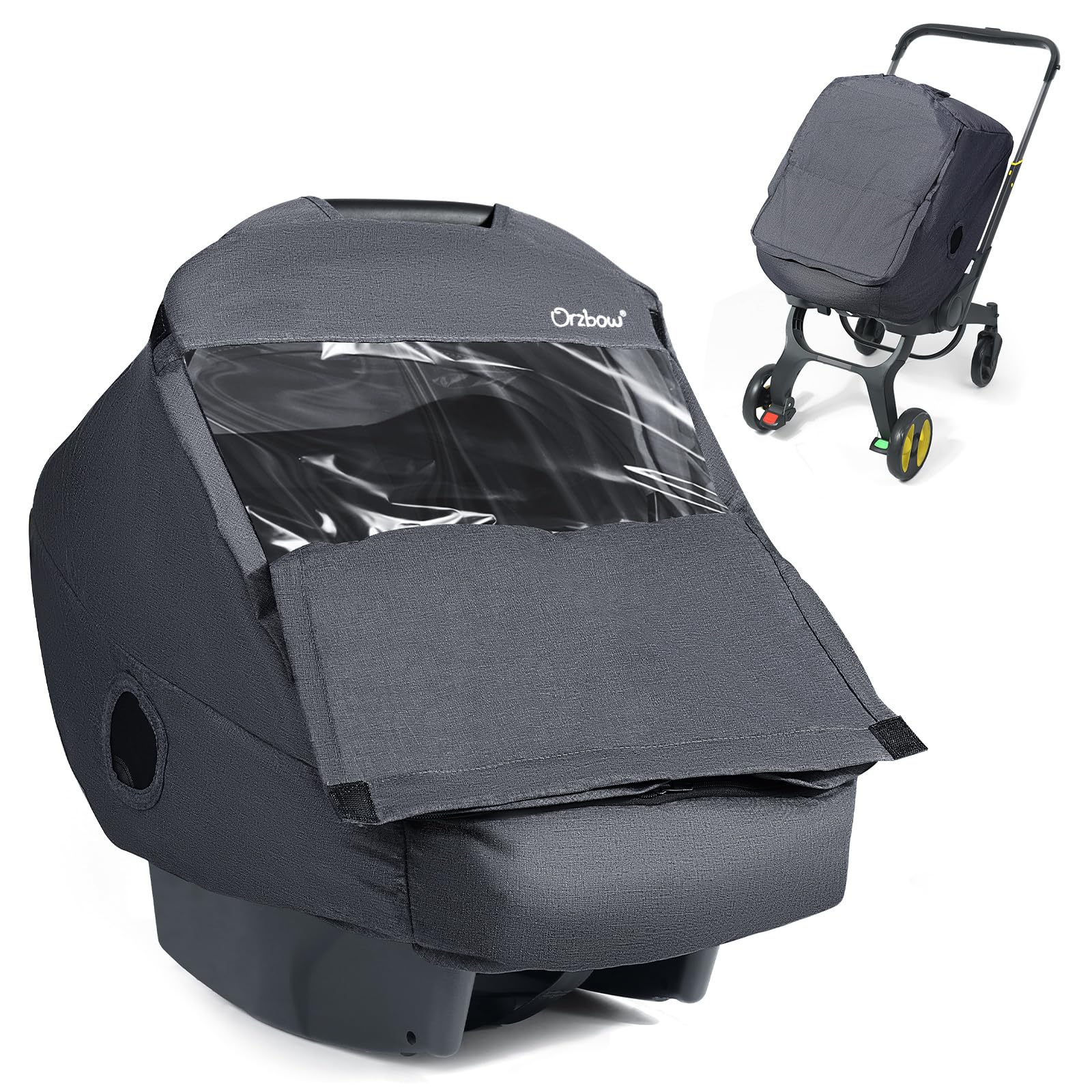 IvyWind winter car seat cover with clear peep window keeps baby cozy and visible.