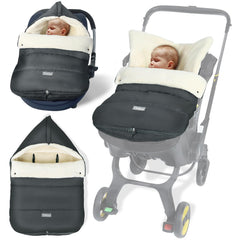 Ivywind winter car seat cover with dual-hood design keeps baby warm.