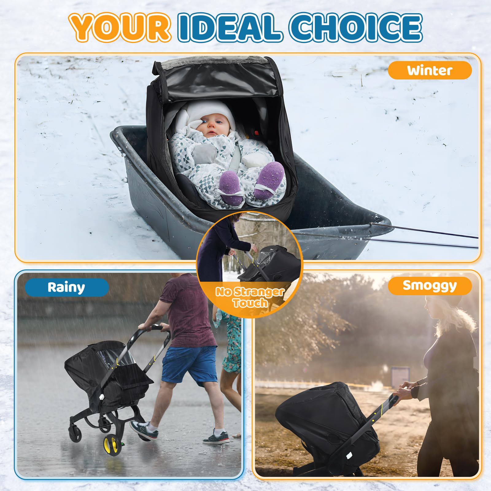 IvyWind black waterproof carseat cover protects against spills.