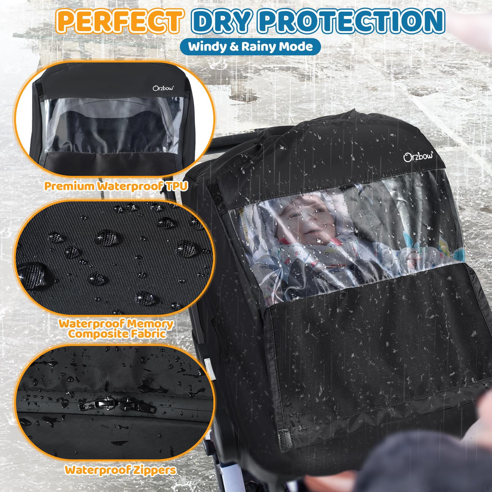 IvyWind carseat cover with side mesh vents for fresh air and protection.