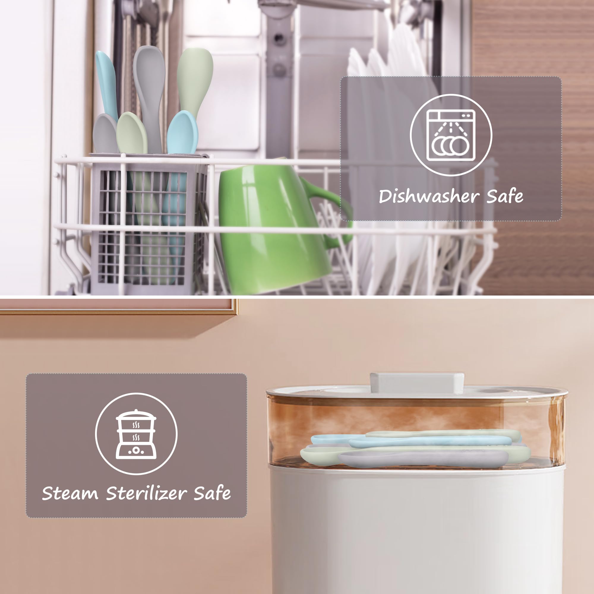 IYYI dishwasher-safe and boil-safe spoons simplify cleaning after meals.