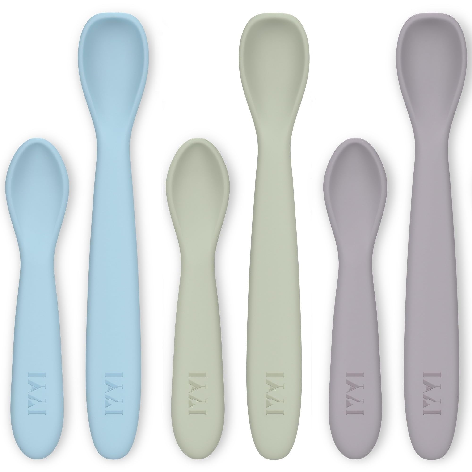 IYYI silicone baby spoons with soft tip for gentle gums.