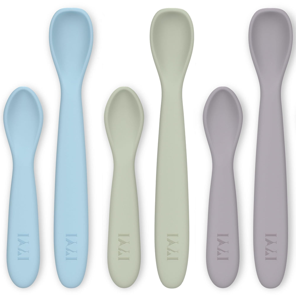 IYYI silicone baby spoons with soft tip for gentle gums.