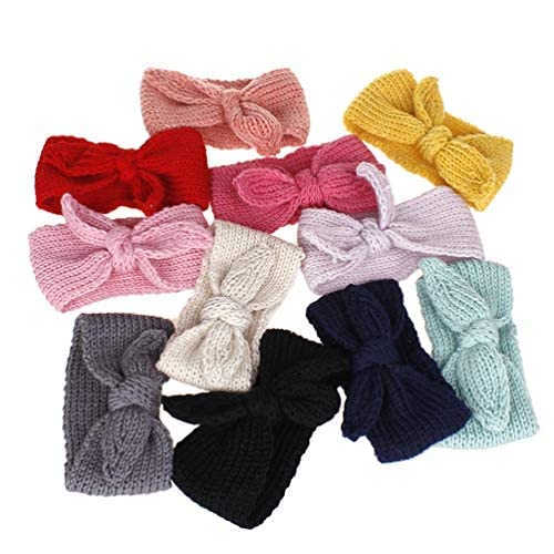 IZUS two-pack knit headbands in red and beige for newborn photos.