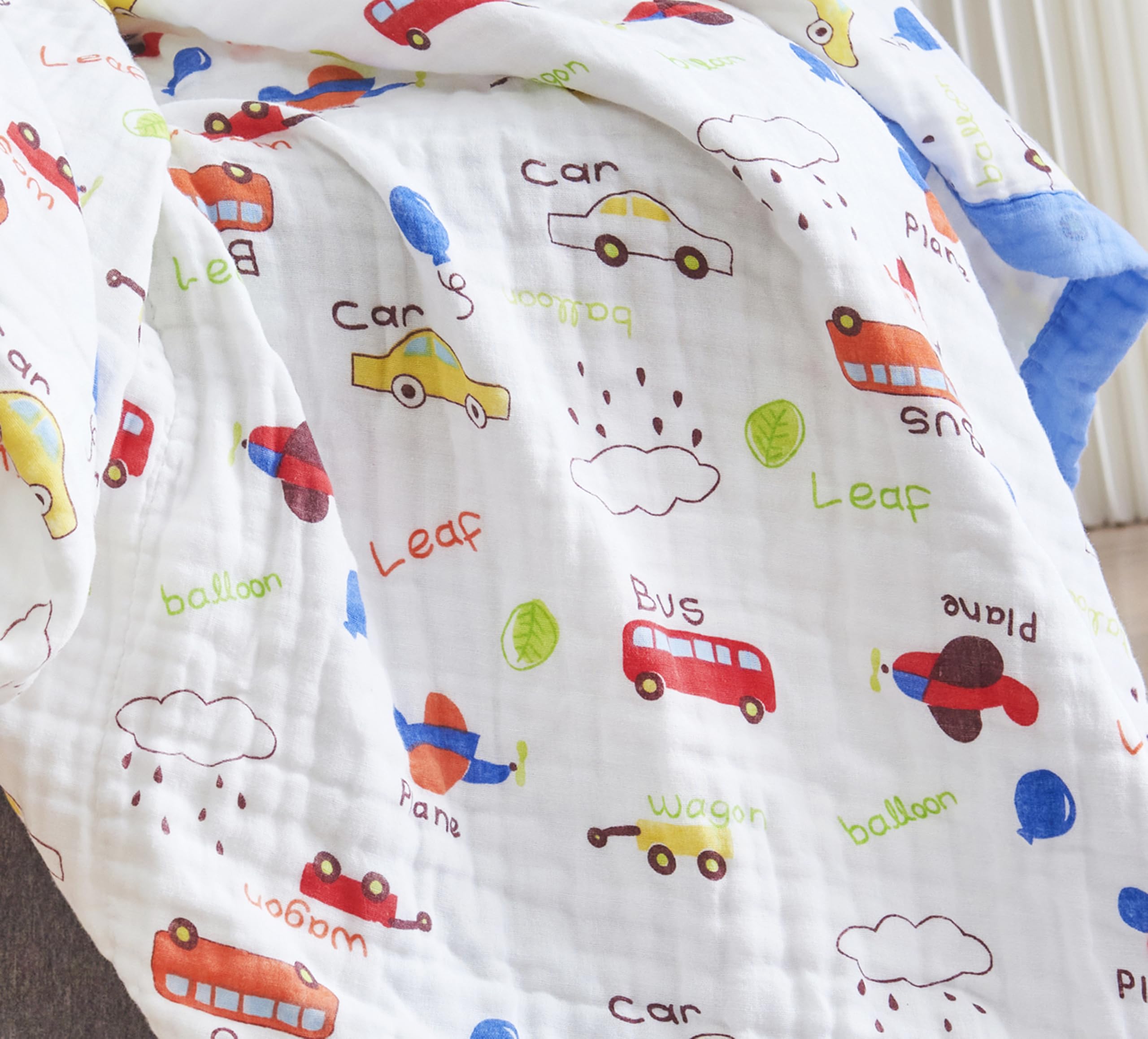 J-pinno Cars blanket reversible pattern for two playful looks.