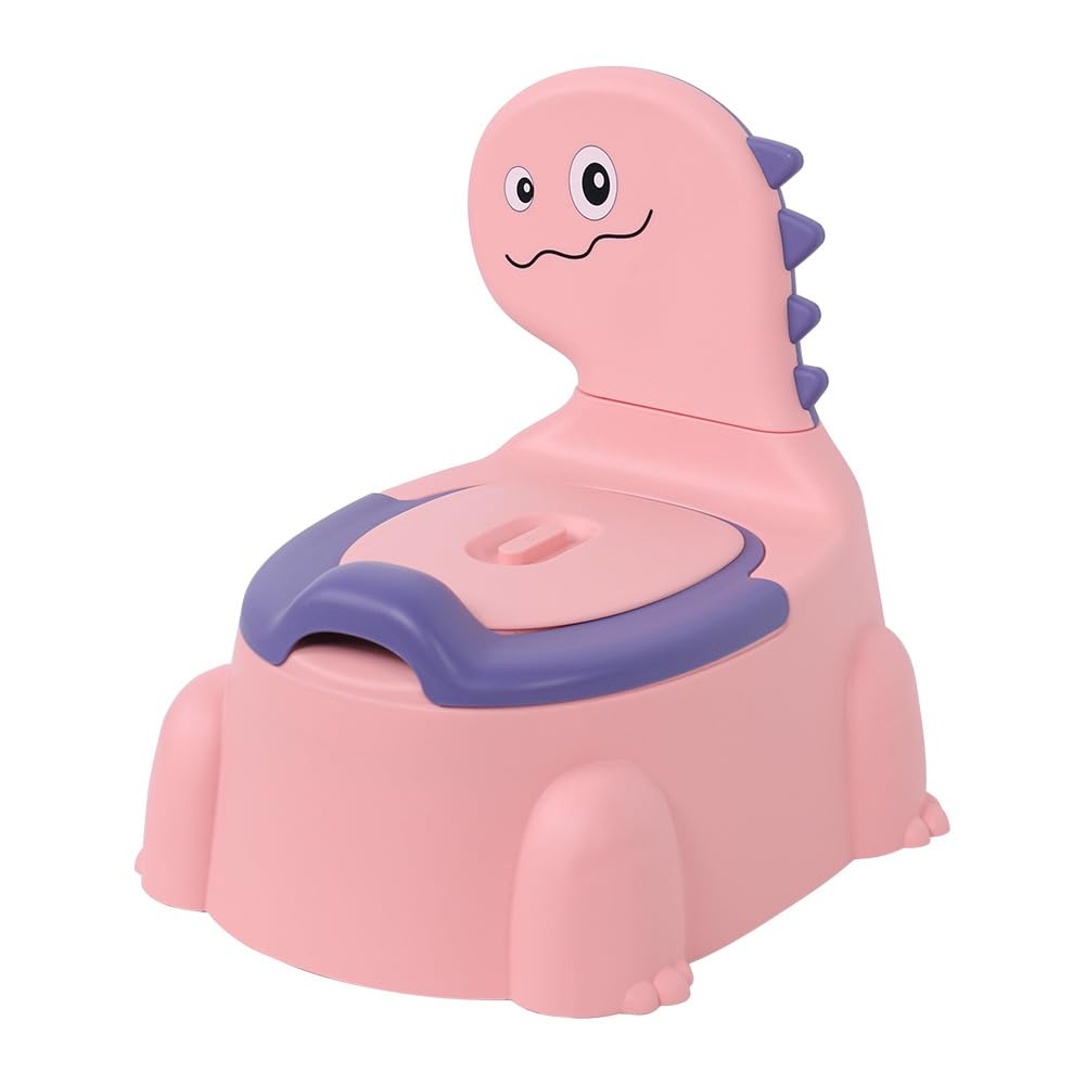 Jabaka Circle pink dinosaur potty seat with four legs for stable seating.