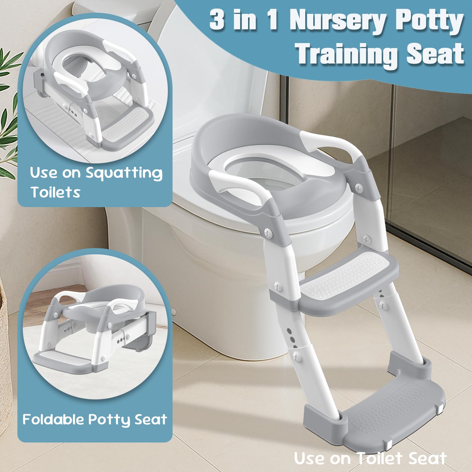 Jabaka Circle non-slip base keeps little feet steady on the bathroom floor