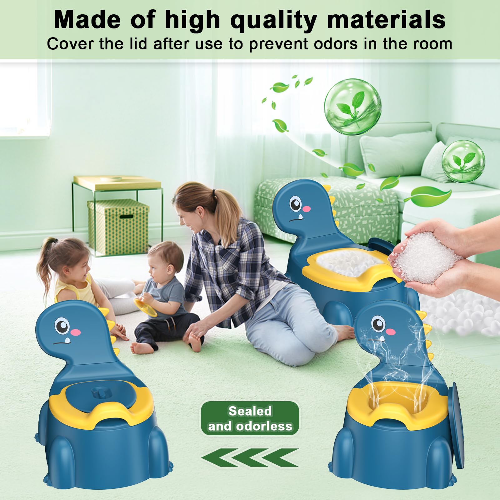 Jabaka Circle potty seat portable handle enables easy travel use.