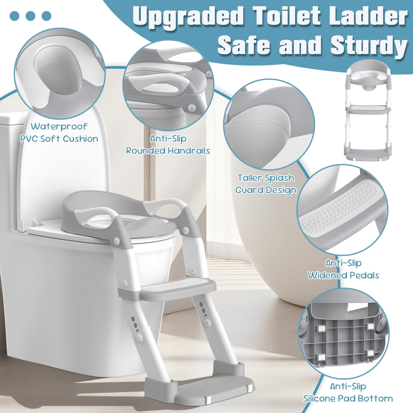 Jabaka Circle splash-proof design prevents spills during busy potty sessions