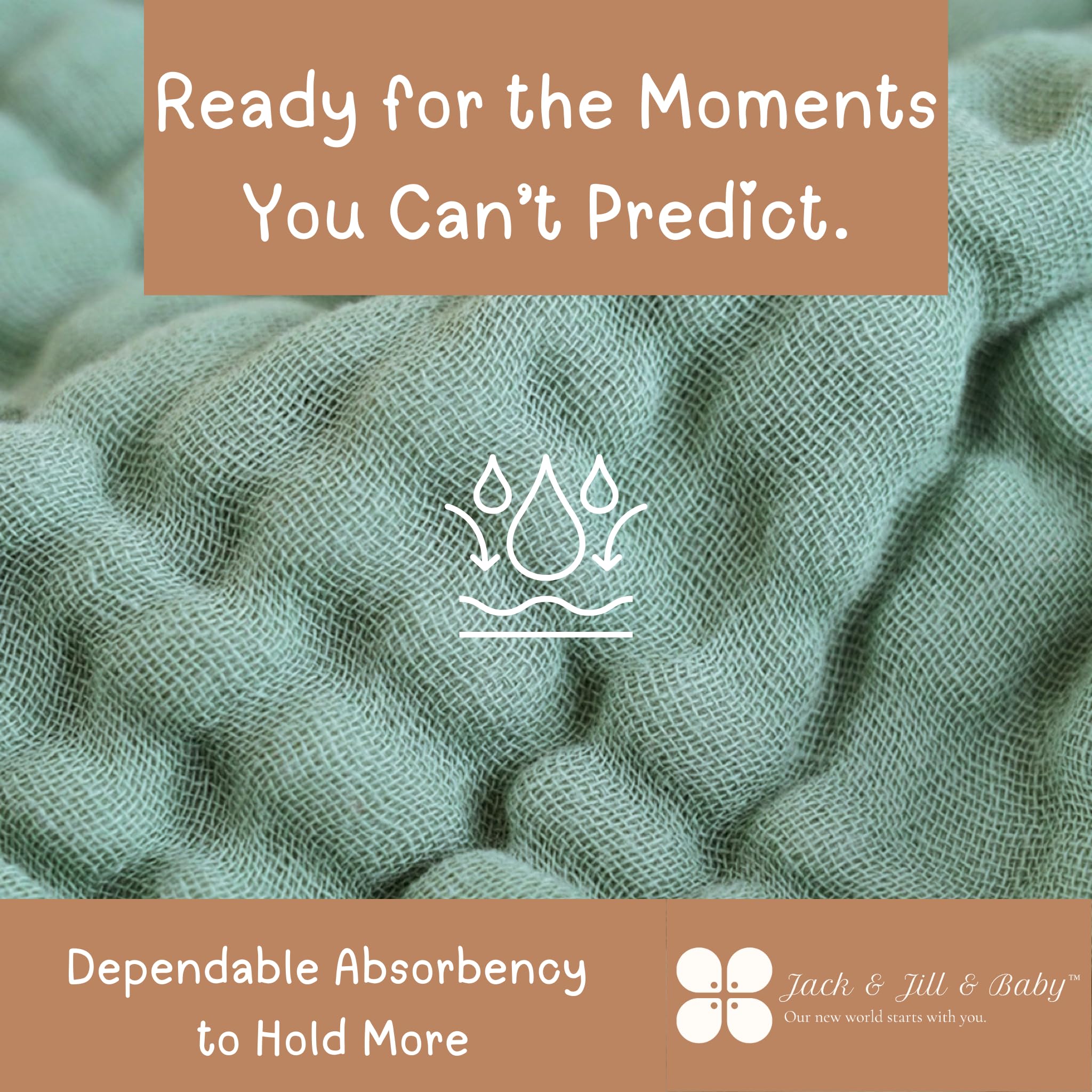 Jack & Jill & Baby pre-washed burp cloths resist shrinkage and stay soft.