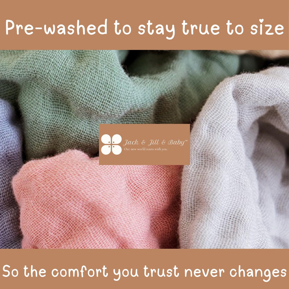Jack & Jill & Baby reinforced edges prevent fraying after frequent washes.