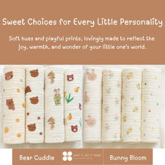 Jack & Jill & Baby washcloths used as burp cloth on shoulder during feeding.
