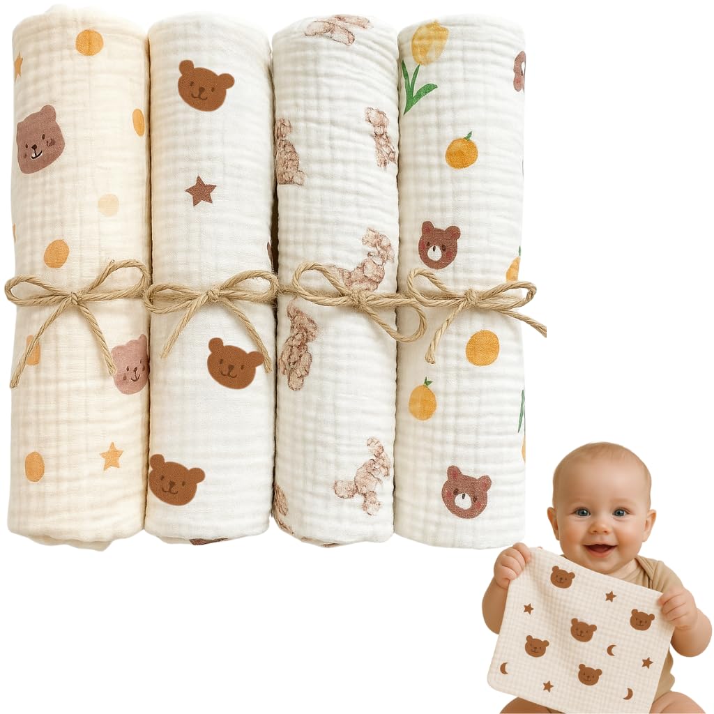 Jack & Jill & Baby washcloths close-up of ultra-soft cotton texture for delicate skin.