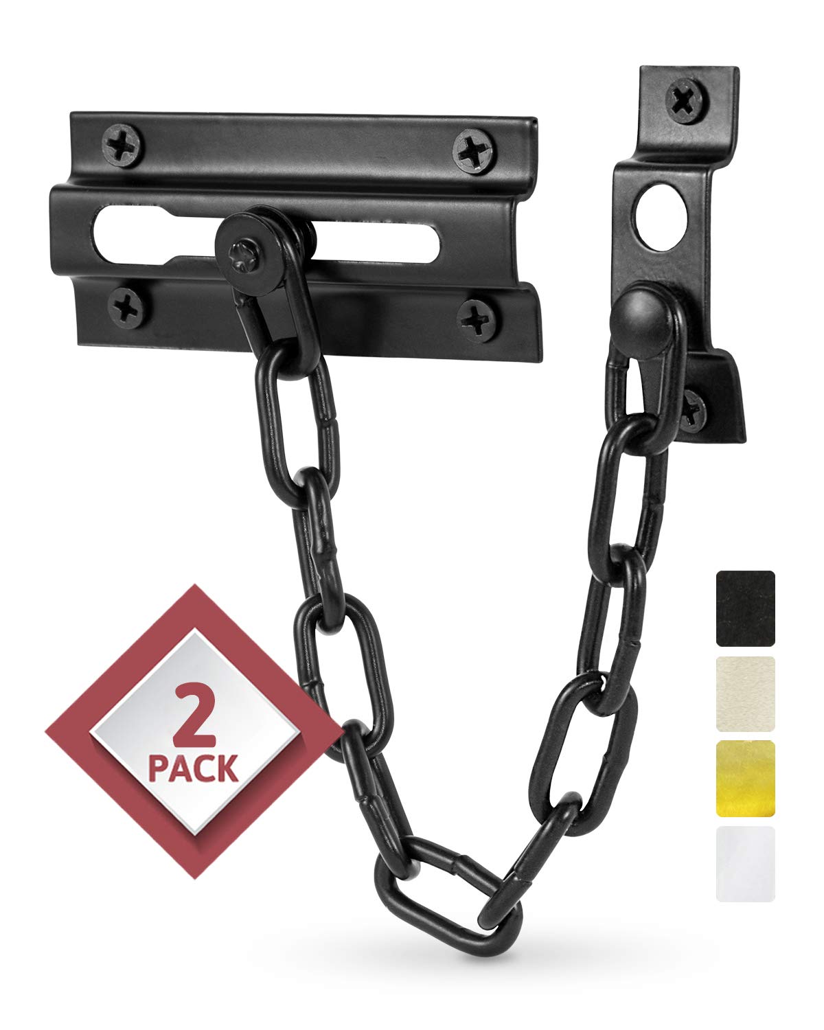 Jack N'Drill front door chain lock with extended chain for enhanced security and control.