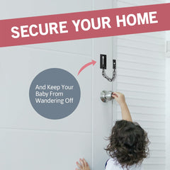 Jack N'Drill inside door chain lock showing reinforced steel strength for daily use.