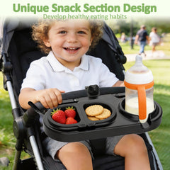 Three-bowl snack compartments keep foods separate for kids