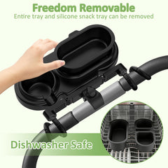 JACZZO snack tray silicone arms provide stable flexible positioning