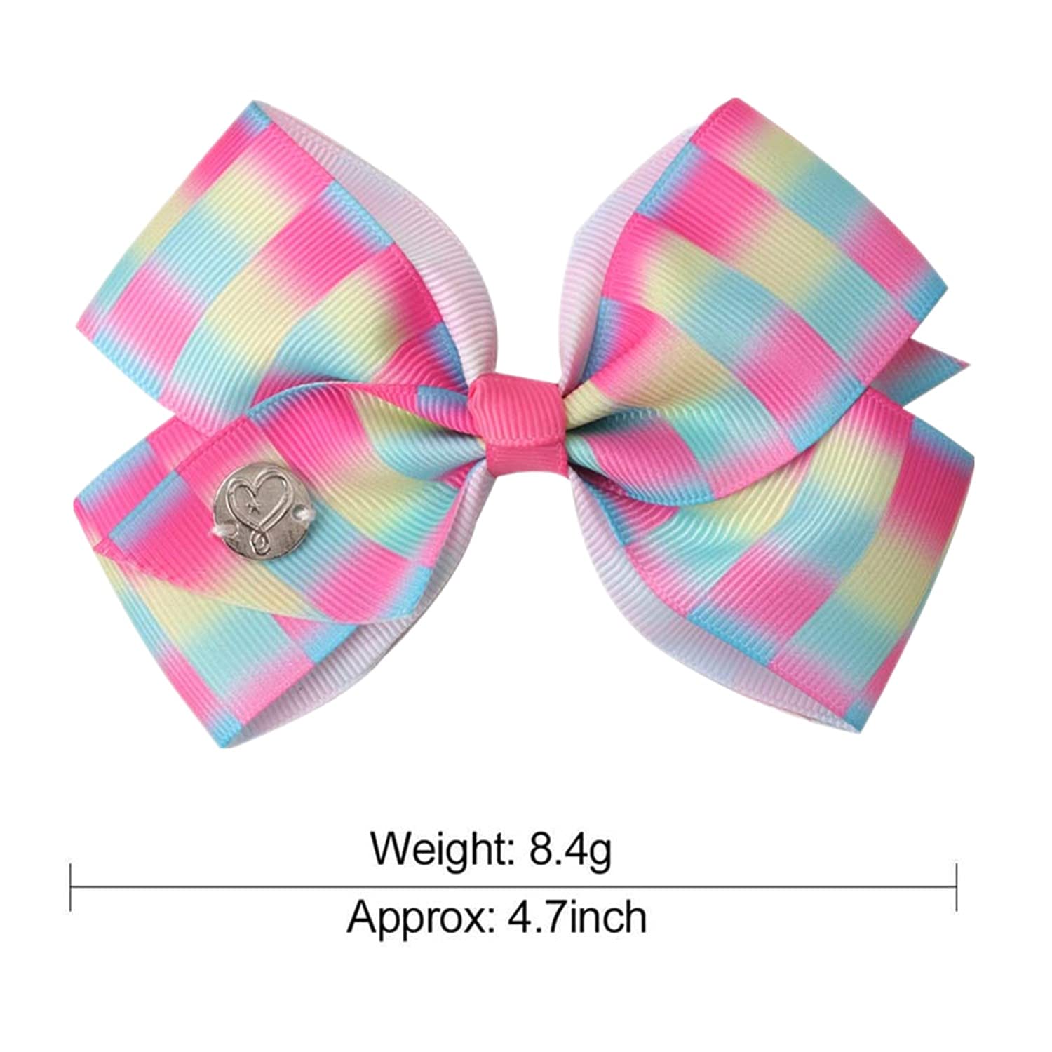 Jadalife large 5 inch bow with heart emblem keeps styles secure on active kids