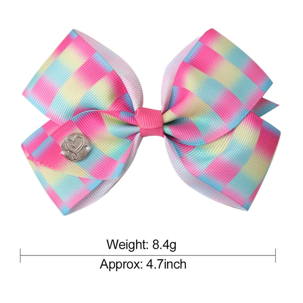 Jadalife large 5 inch bow with heart emblem keeps styles secure on active kids