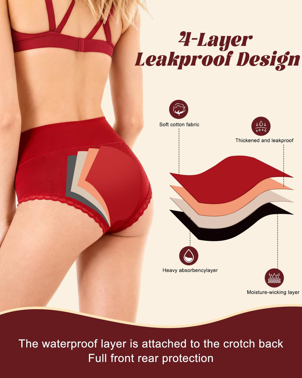 Jade Butterfly underwear emphasizing heavy absorbency core for reliable protection