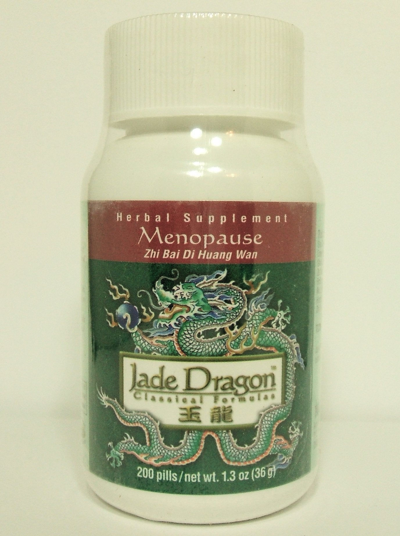 Jade Dragon Menopause Wan bottle shows a soothing herbal blend for comfort