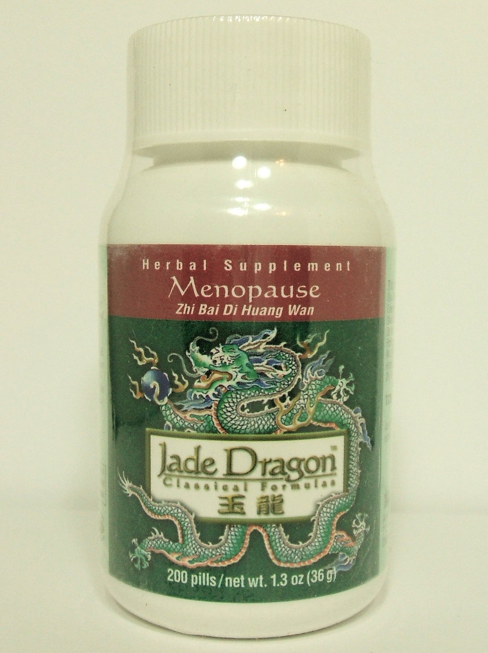 Jade Dragon Menopause Wan bottle shows a soothing herbal blend for comfort
