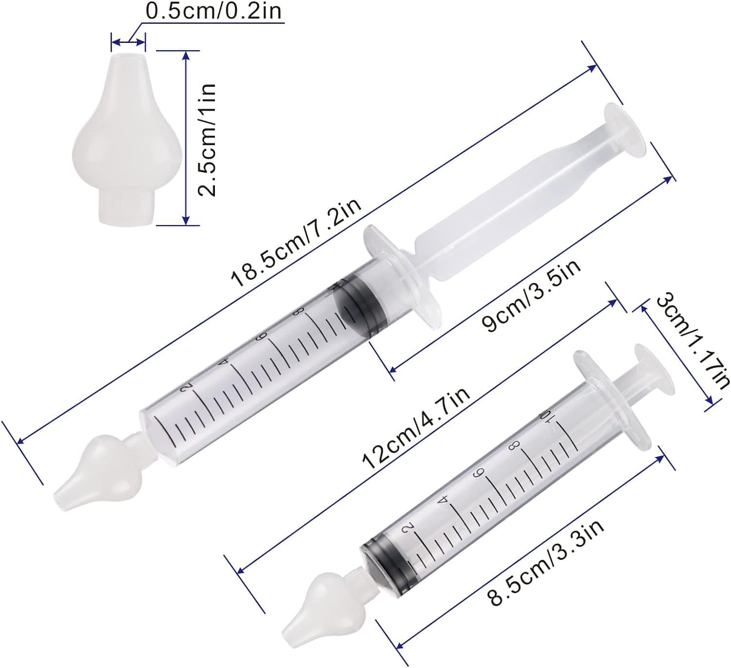 JADE KIT baby nasal irrigator 10ml syringe with scale for controlled flow.