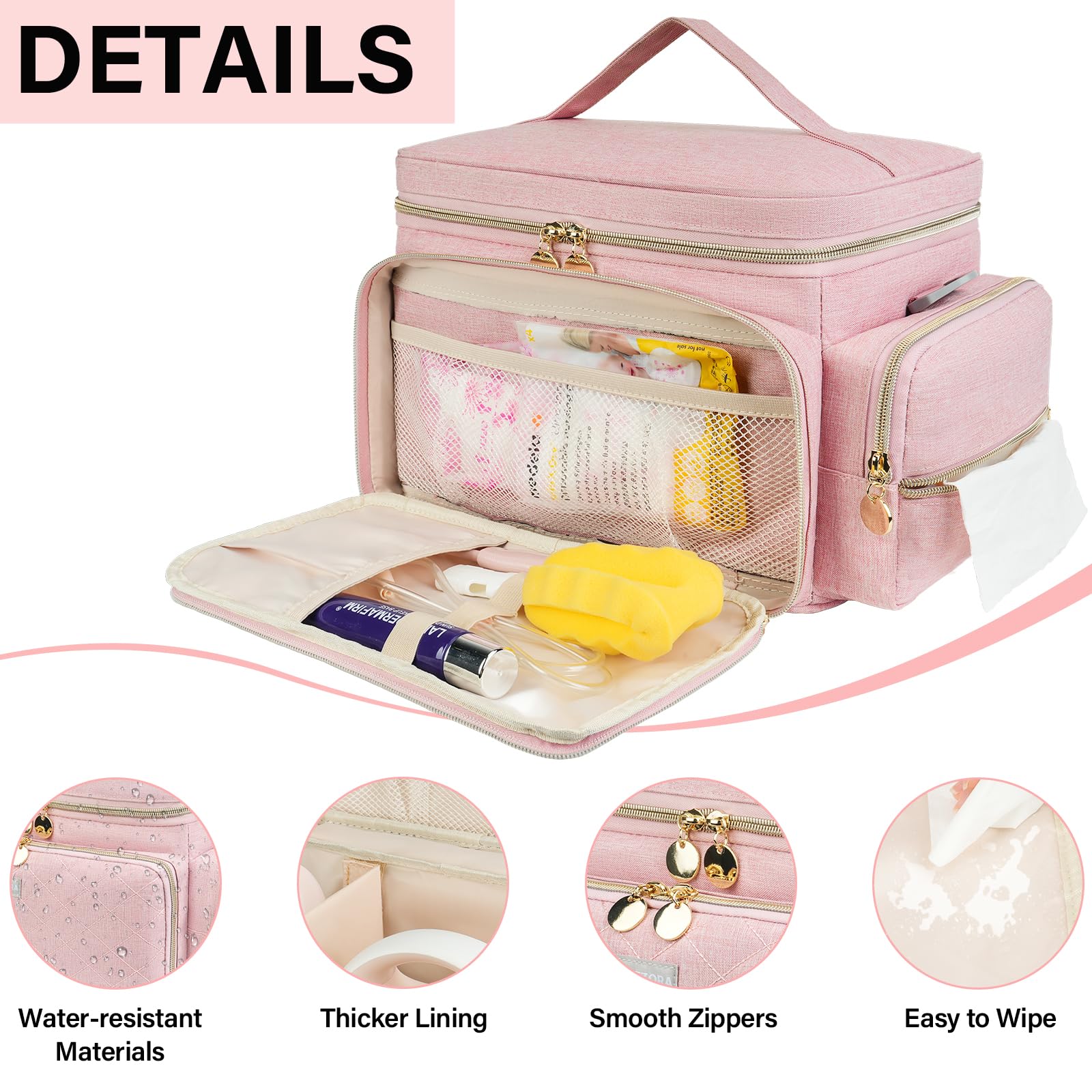 Multiple pockets maximize organization for accessories and cables