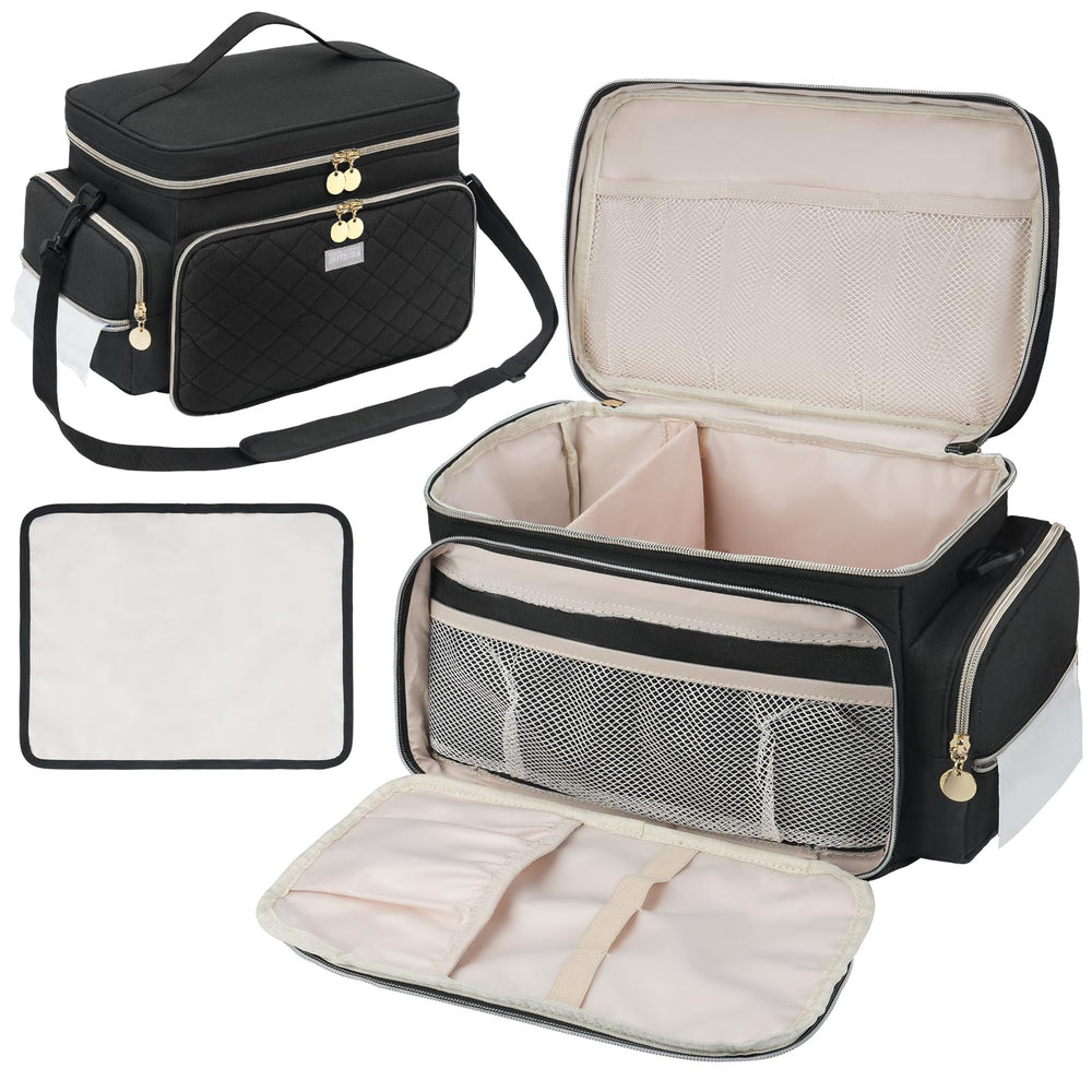 Jaffzora breast pump bag in waterproof material protecting S1 and S2 during travel.