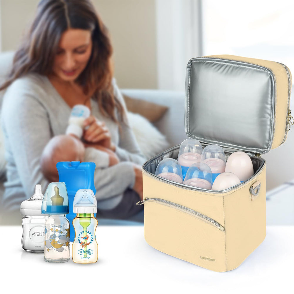 Bottom compartment stores six 9-ounce bottles in Jaffzora cooler