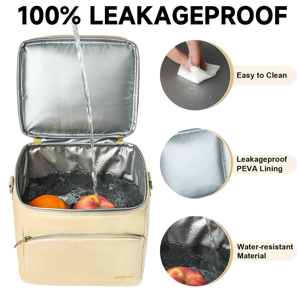 Inside compartments hold six bottles for easy organization