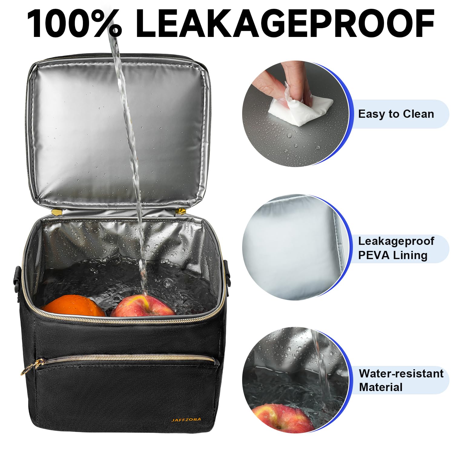 Jaffzora breastmilk cooler bag bottom compartment holds six 9-ounce bottles for travel.