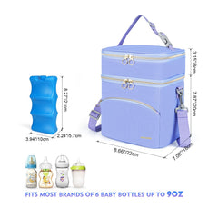 Jaffzora breastmilk cooler bag front pocket storing phone and keys.