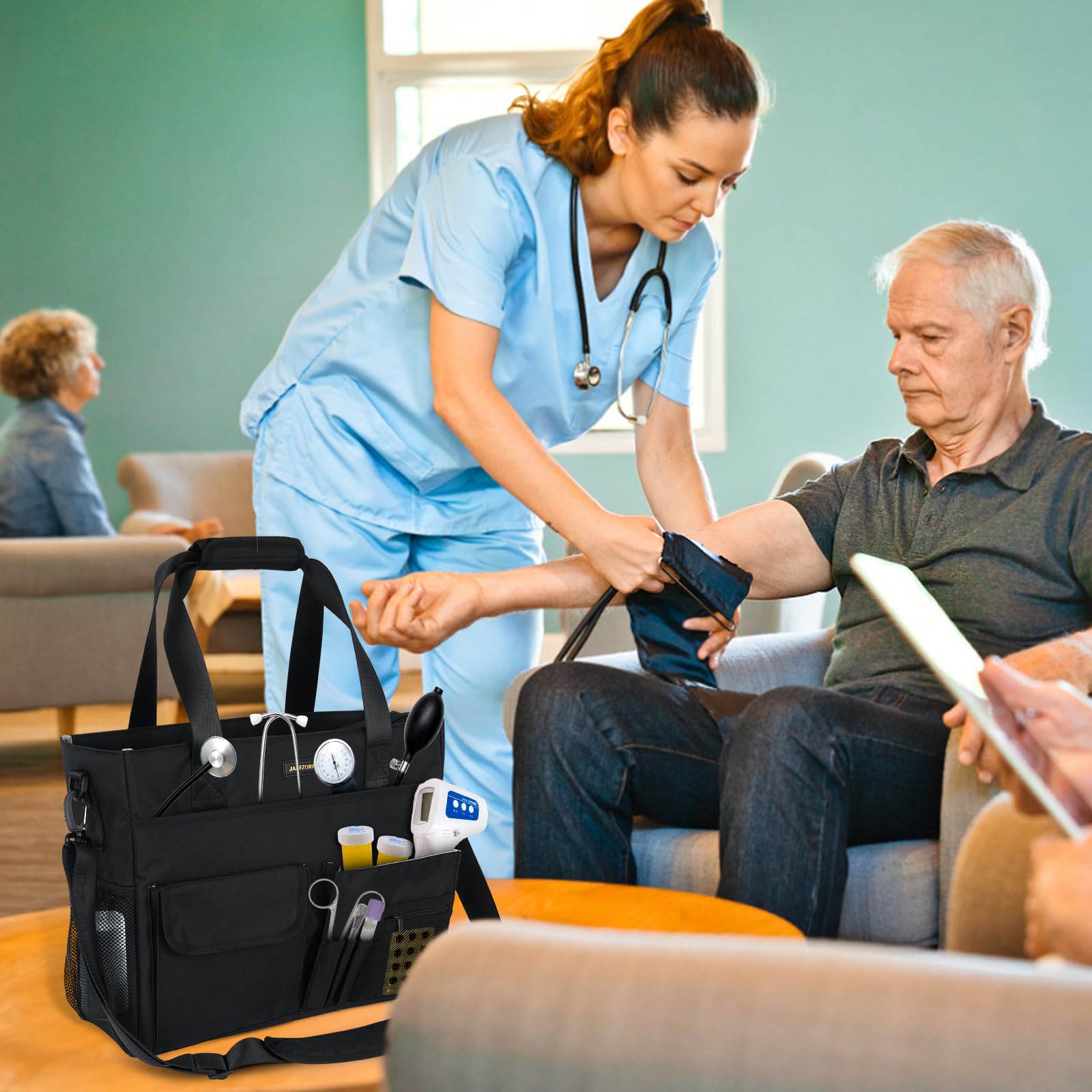 Jaffzora Nurse Tote Bag is multipurpose for work and travel.