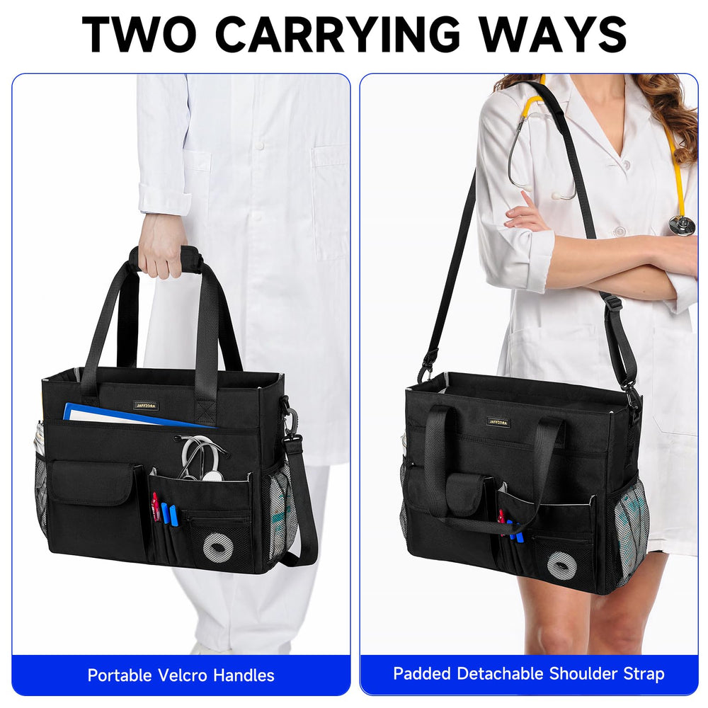 Jaffzora Nurse Tote Bag padded bottom adds extra support.