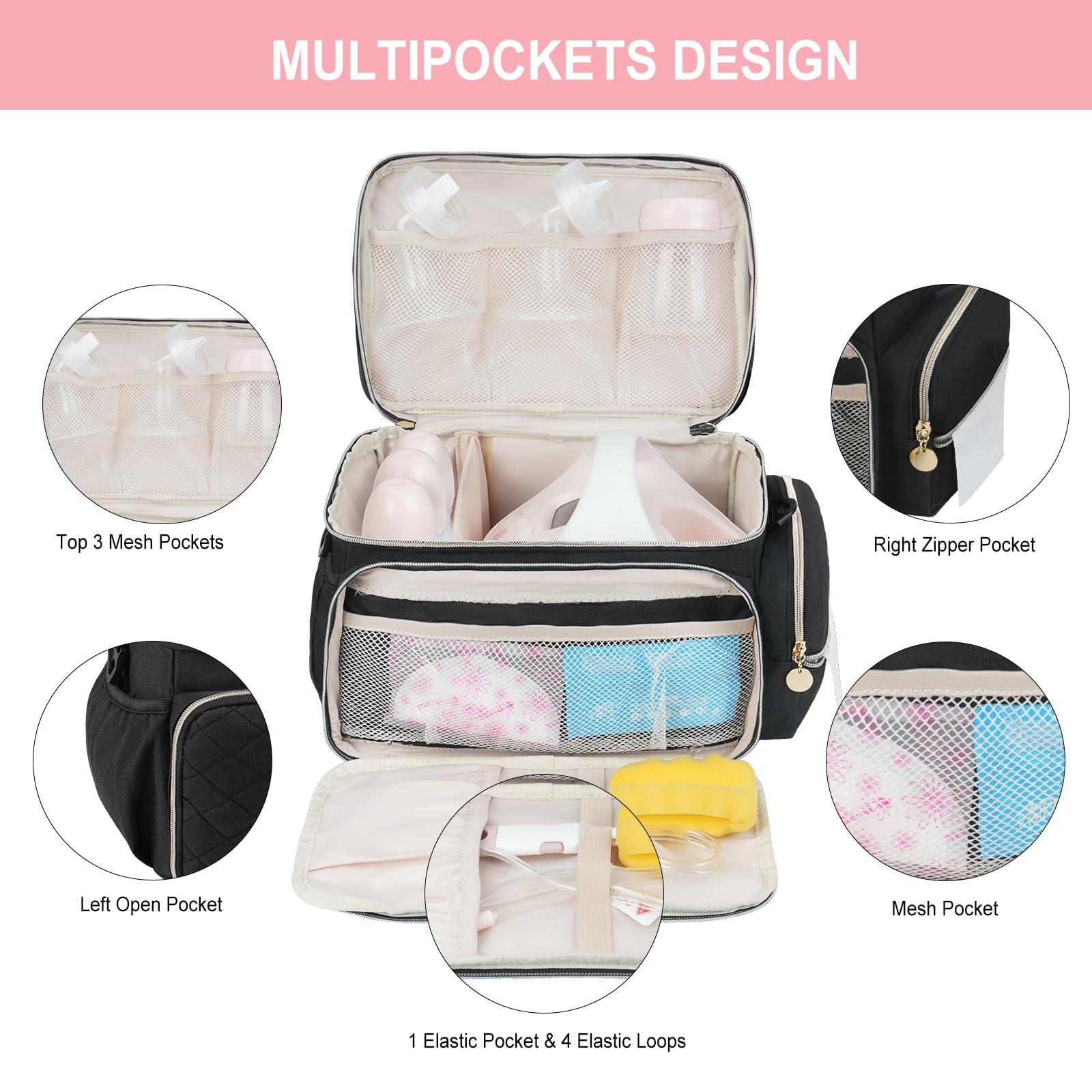 Jaffzora Spectra S1/S2-compatible bag keeps pump secure.