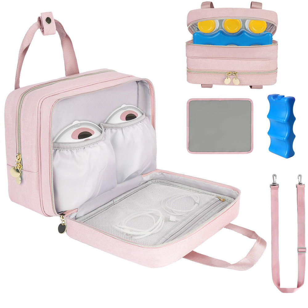 JAFFZORA wearable breast pump bag with cooler compartment keeps milk fresh on the go