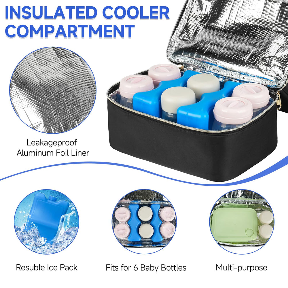 Jaffzora bag with ice packs keeps milk cool during transport.
