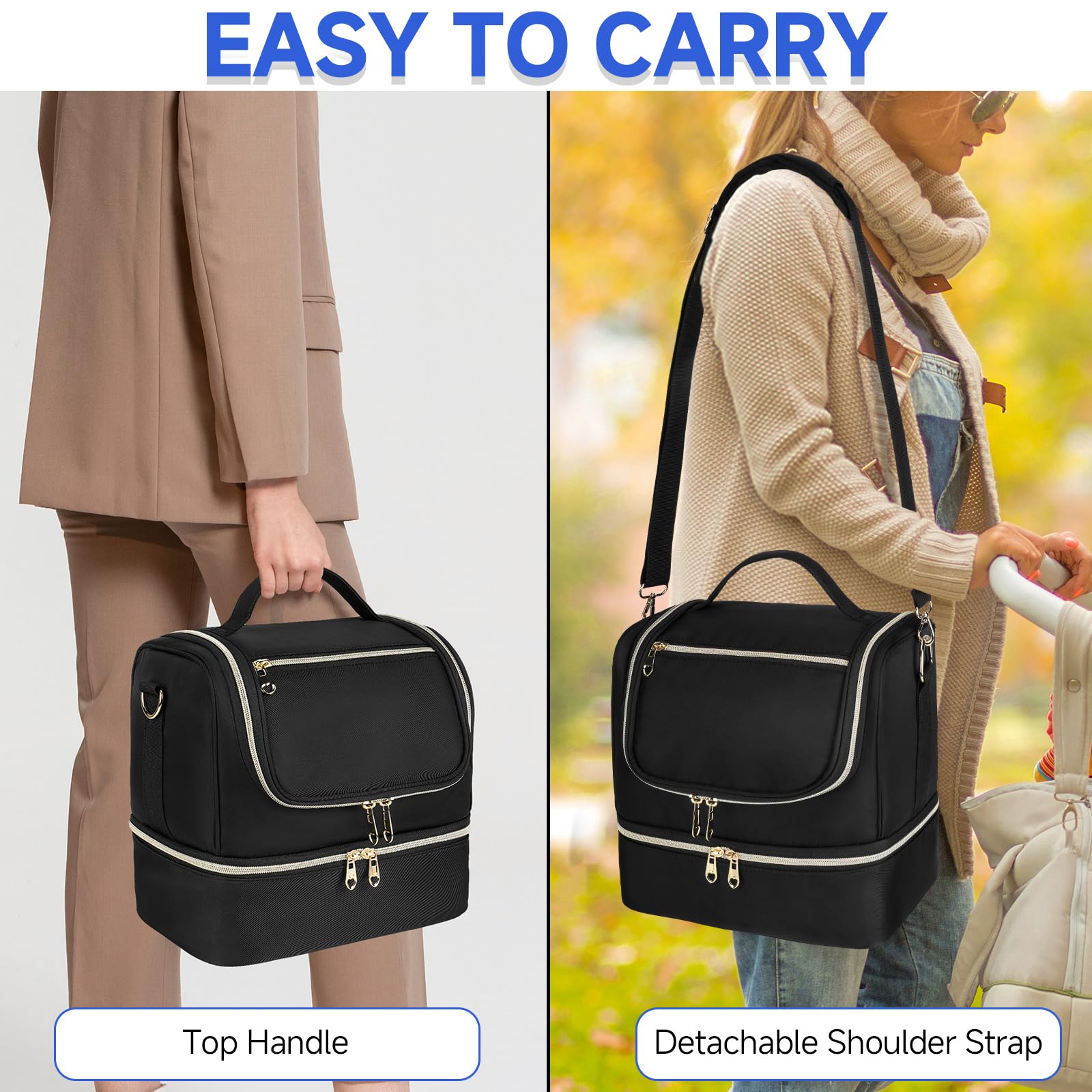 Jaffzora bag's detachable strap offers hands-free carrying on commutes.