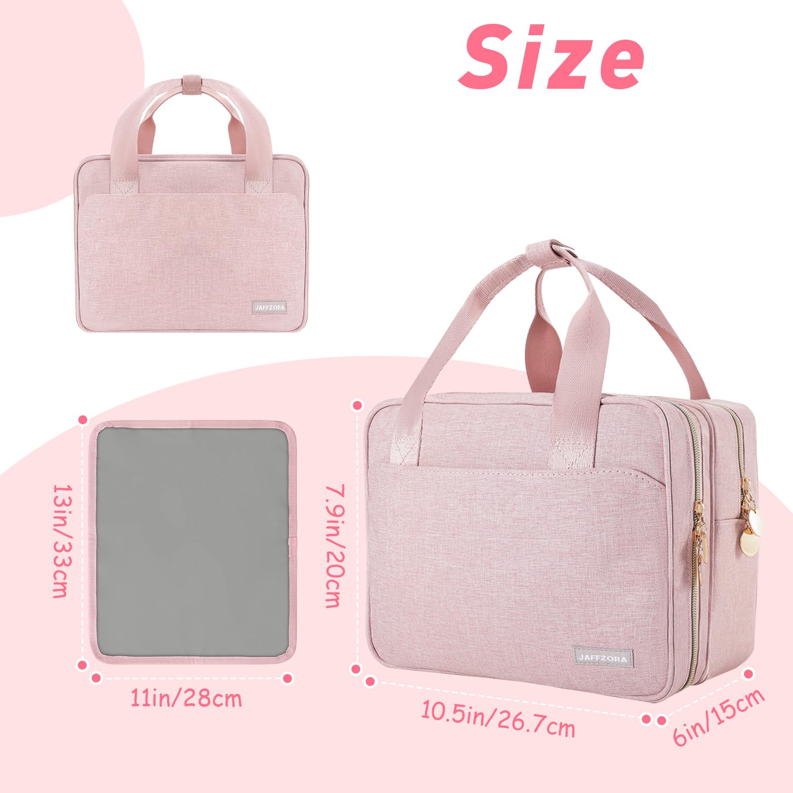 JAFFZORA travel-ready bag includes ice pack and waterproof mat