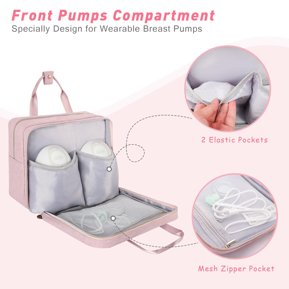 JAFFZORA bag two padded elastic pockets secure compatible pumps