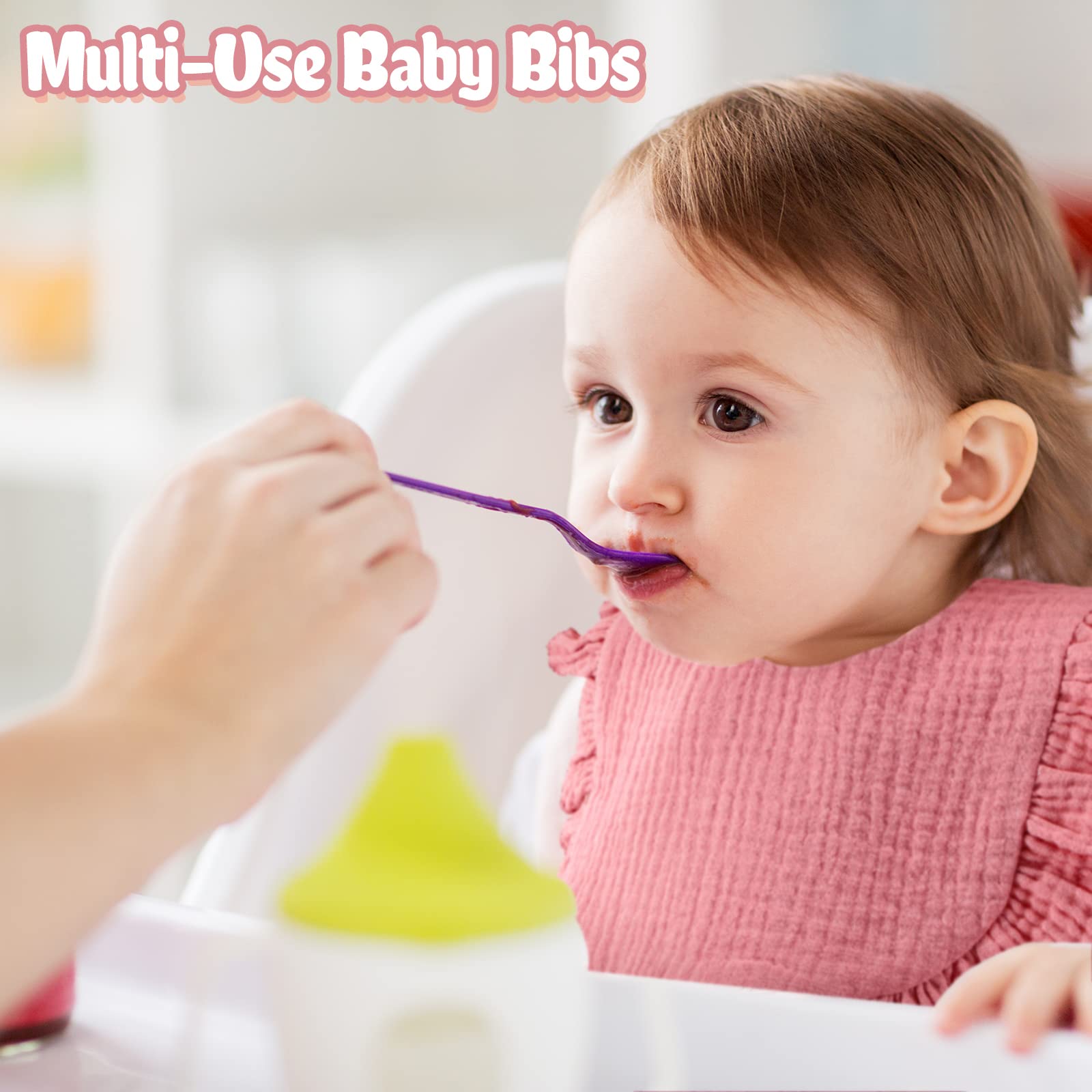 JaGely ruffle-edge bib adds cute style to any baby outfit.