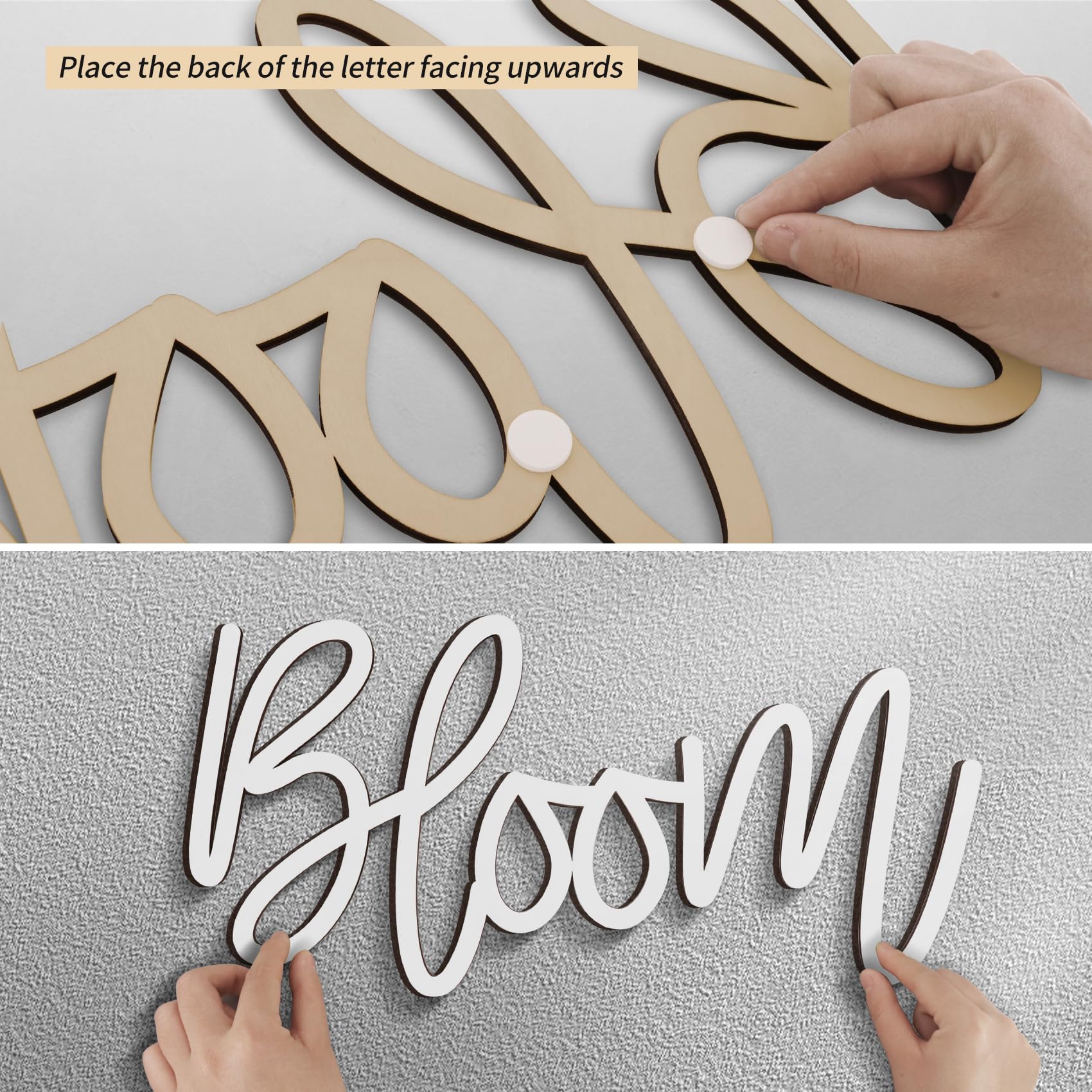 JALANCY white wood finish provides a clean, versatile backdrop for gender reveal celebrations