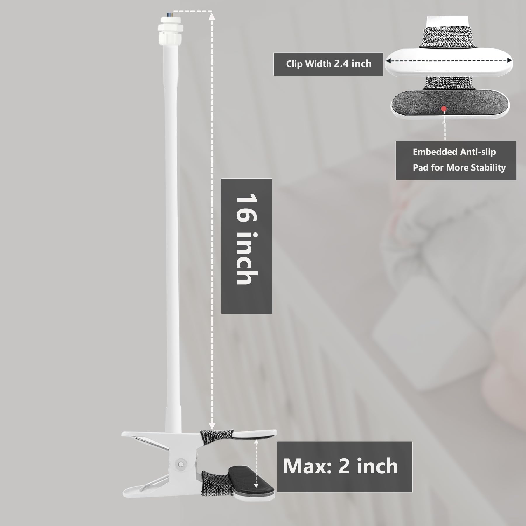 JAMYOK clamp-0-2in ensures a tight mount on varied surfaces.