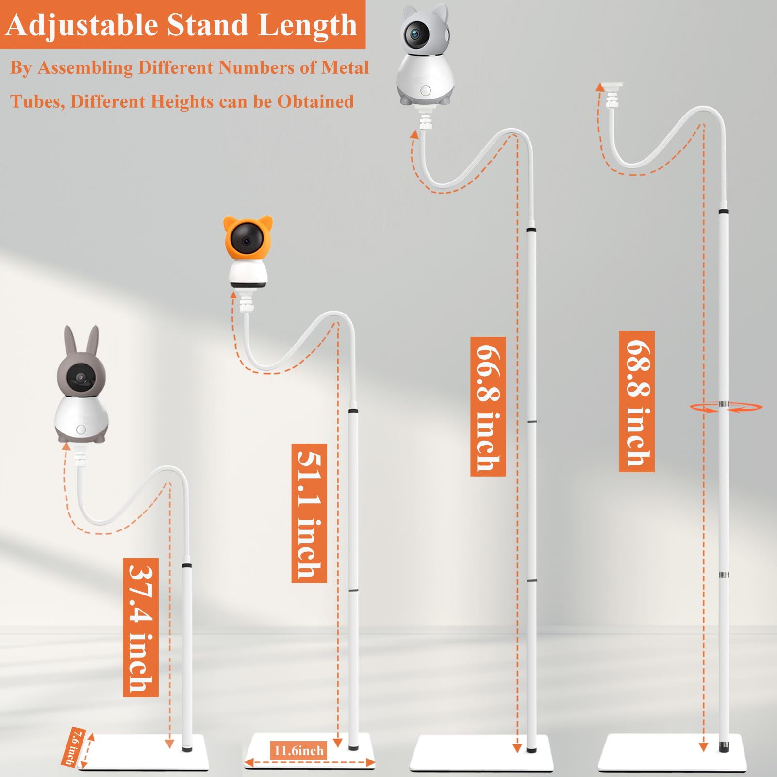 JAMYOK floor stand easy installation without tools required.